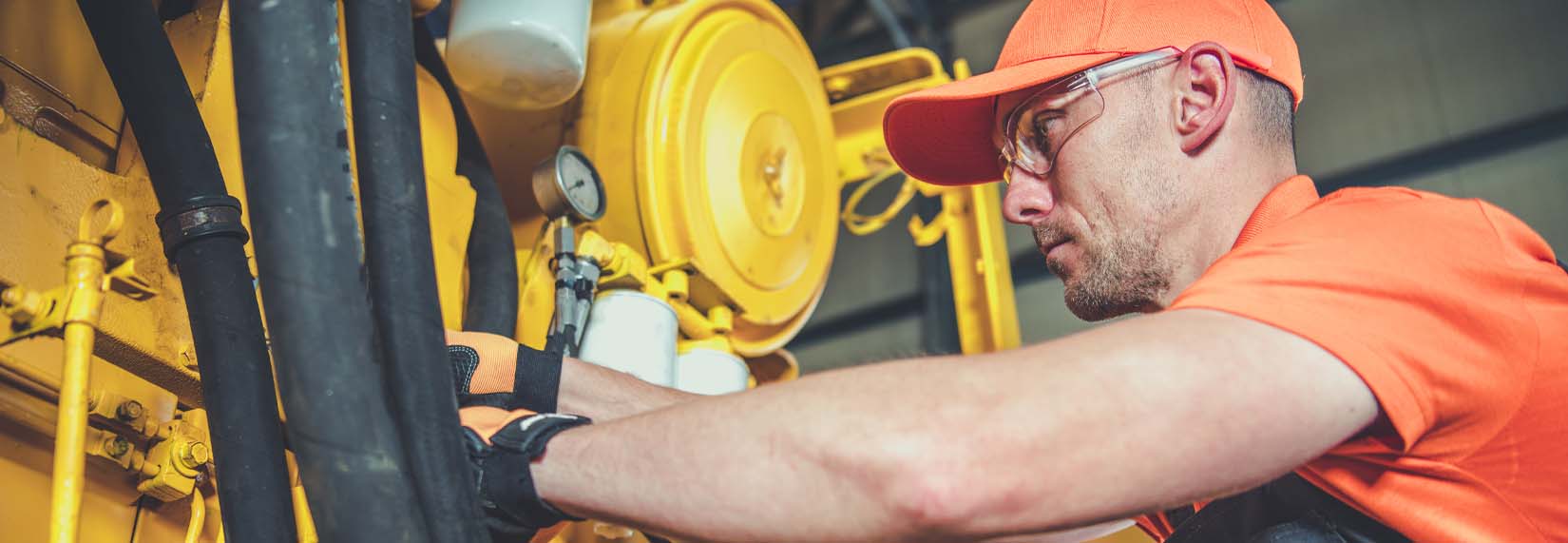 service technician working on equipment
